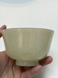 Nine Chinese hardstone carvings and bowls, including jade, 19/20th C.