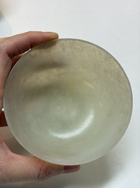 Nine Chinese hardstone carvings and bowls, including jade, 19/20th C.