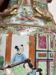 An extensive group of 23 Chinese Canton famille rose wares, 19th C.