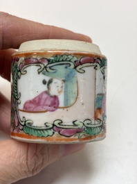 An extensive group of 23 Chinese Canton famille rose wares, 19th C.