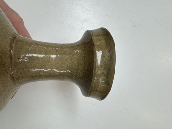 A Korean celadon-glazed sake bottle, Goryeo, 11th C.
