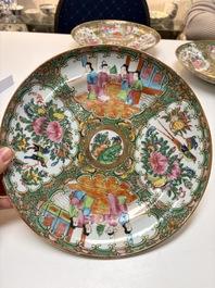 An extensive group of 23 Chinese Canton famille rose wares, 19th C.