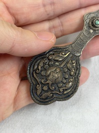 A varied collection of 14 Tibetan ritual utensils, 19/20th C.