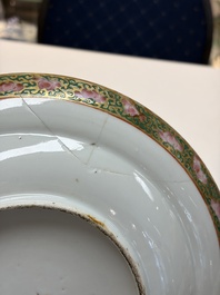 An extensive group of 23 Chinese Canton famille rose wares, 19th C.