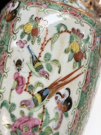 An extensive group of 23 Chinese Canton famille rose wares, 19th C.