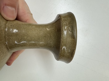 A Korean celadon-glazed sake bottle, Goryeo, 11th C.