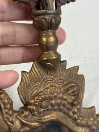 A varied collection of 14 Tibetan ritual utensils, 19/20th C.