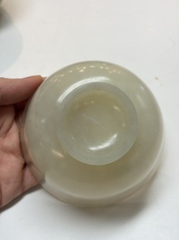 Nine Chinese hardstone carvings and bowls, including jade, 19/20th C.