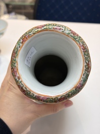 An extensive group of 23 Chinese Canton famille rose wares, 19th C.
