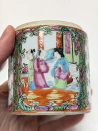 An extensive group of 23 Chinese Canton famille rose wares, 19th C.