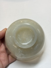 Nine Chinese hardstone carvings and bowls, including jade, 19/20th C.