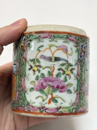 An extensive group of 23 Chinese Canton famille rose wares, 19th C.