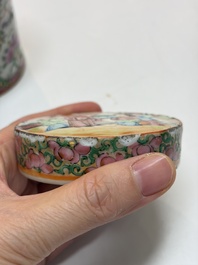 An extensive group of 23 Chinese Canton famille rose wares, 19th C.
