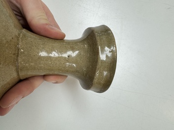 A Korean celadon-glazed sake bottle, Goryeo, 11th C.