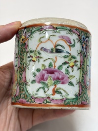 An extensive group of 23 Chinese Canton famille rose wares, 19th C.