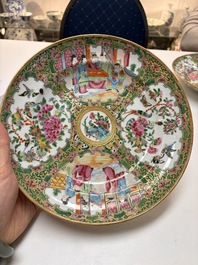 An extensive group of 23 Chinese Canton famille rose wares, 19th C.