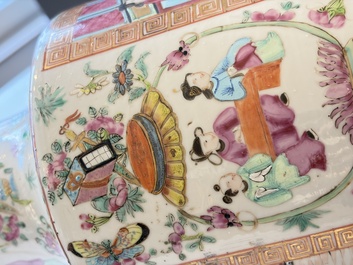 An extensive group of 23 Chinese Canton famille rose wares, 19th C.