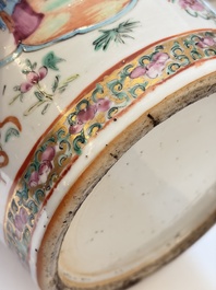 An extensive group of 23 Chinese Canton famille rose wares, 19th C.