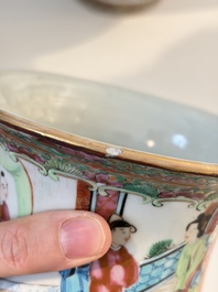 An extensive group of 23 Chinese Canton famille rose wares, 19th C.