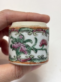 An extensive group of 23 Chinese Canton famille rose wares, 19th C.