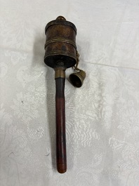 A varied collection of 14 Tibetan ritual utensils, 19/20th C.
