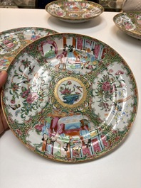 An extensive group of 23 Chinese Canton famille rose wares, 19th C.