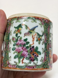An extensive group of 23 Chinese Canton famille rose wares, 19th C.