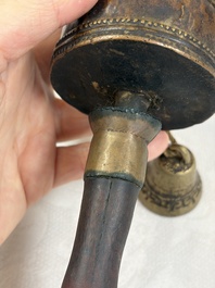 A varied collection of 14 Tibetan ritual utensils, 19/20th C.