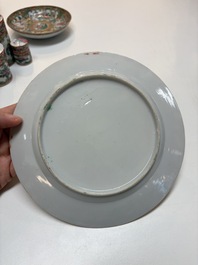 An extensive group of 23 Chinese Canton famille rose wares, 19th C.