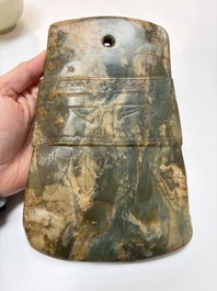 Nine Chinese hardstone carvings and bowls, including jade, 19/20th C.