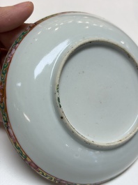 An extensive group of 23 Chinese Canton famille rose wares, 19th C.