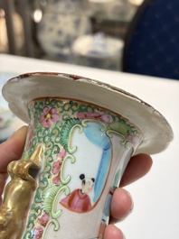 An extensive group of 23 Chinese Canton famille rose wares, 19th C.