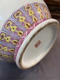 Eight Chinese famille rose vases, Qianlong and Jing De Zhen 景德鎮 marks, 20th C.