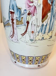 Eight Chinese famille rose vases, Qianlong and Jing De Zhen 景德鎮 marks, 20th C.