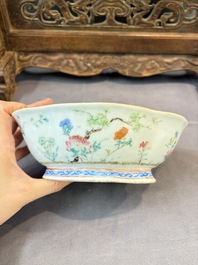 Seven Chinese blue and white, famille rose, and celadon wares, 18/19th C.