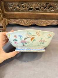 Seven Chinese blue and white, famille rose, and celadon wares, 18/19th C.