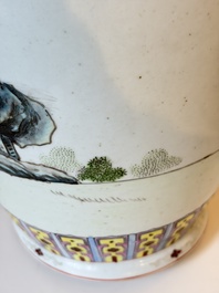 Eight Chinese famille rose vases, Qianlong and Jing De Zhen 景德鎮 marks, 20th C.