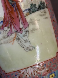 Eight Chinese famille rose vases, Qianlong and Jing De Zhen 景德鎮 marks, 20th C.