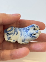 A varied collection of seven Chinese blue and white wares, Chenghua marks, 19th C.