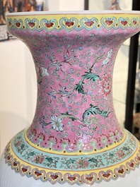 Eight Chinese famille rose vases, Qianlong and Jing De Zhen 景德鎮 marks, 20th C.
