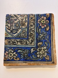 Three large polychrome Persian tile murals with narrative design, Qajar, 19th C.