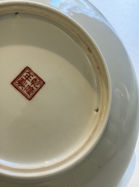 Ten Chinese famille rose and verte wares, Qianlong and Jing De Zhen 景德鎮 marks, 20th C.