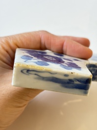 A varied collection of seven Chinese blue and white wares, Chenghua marks, 19th C.