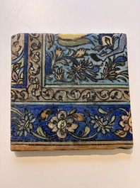 Three large polychrome Persian tile murals with narrative design, Qajar, 19th C.