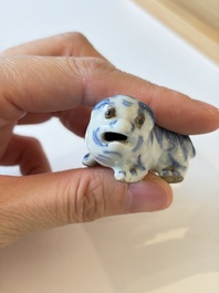 A varied collection of seven Chinese blue and white wares, Chenghua marks, 19th C.