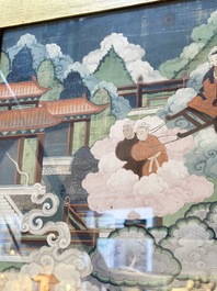 Two Sino-Tibetan thangkas depicting the life of Buddha Shakyamuni, 19th C.