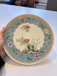 Ten Chinese famille rose and verte wares, Qianlong and Jing De Zhen 景德鎮 marks, 20th C.