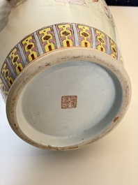 Eight Chinese famille rose vases, Qianlong and Jing De Zhen 景德鎮 marks, 20th C.