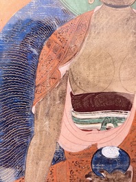 Two Sino-Tibetan thangkas depicting the life of Buddha Shakyamuni, 19th C.