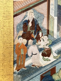 Two Sino-Tibetan thangkas depicting the life of Buddha Shakyamuni, 19th C.